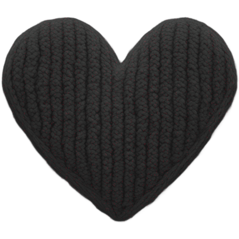 Knitted black heart emoji