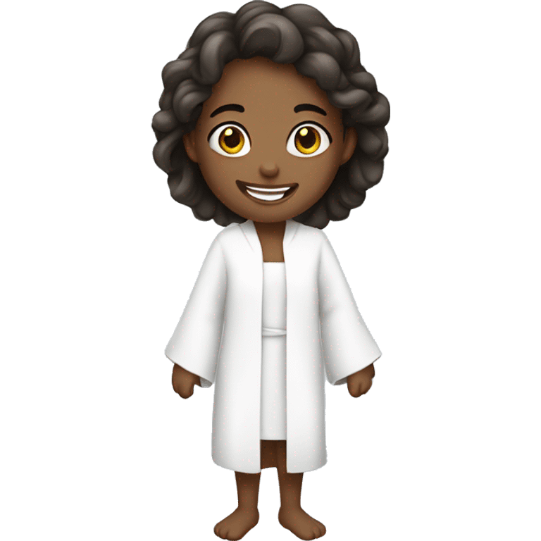 happy girl in a white robe emoji