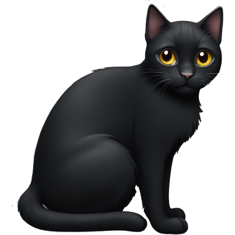 black cat with white paws emoji