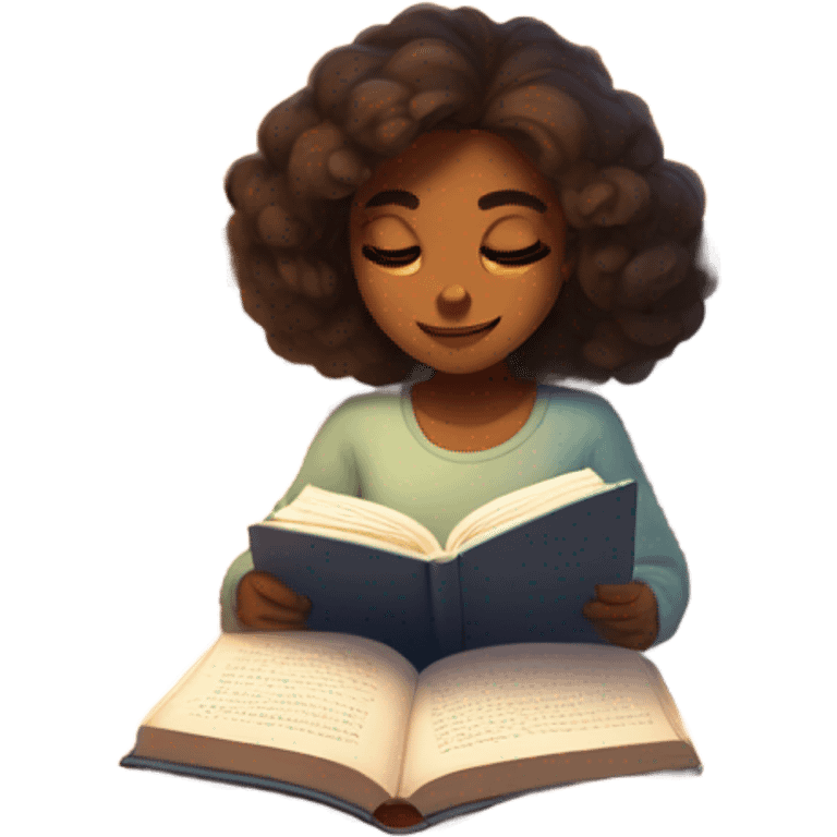 Reading girl in bed emoji