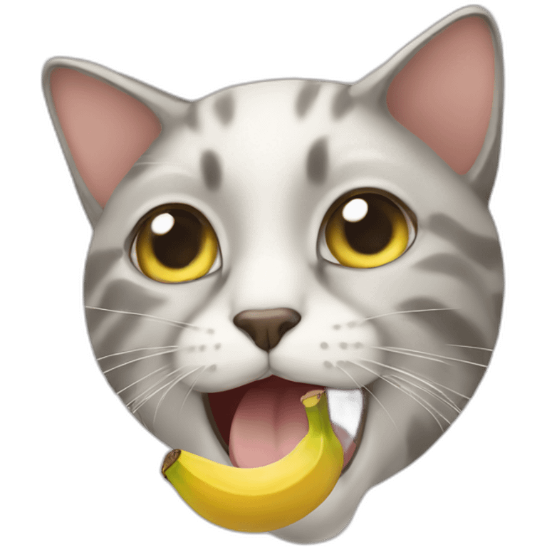 cat eating banana emoji