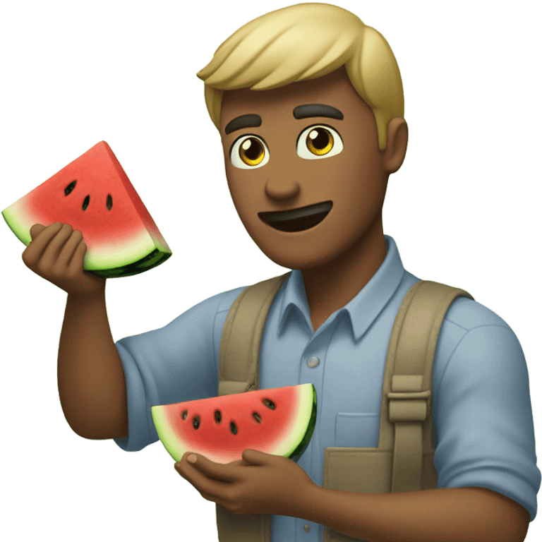  Male picking watermelon emoji