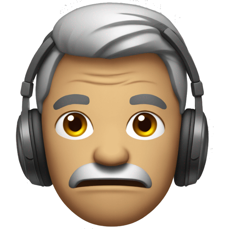 angry man in headphones  emoji