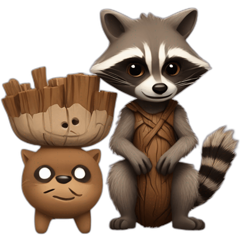 raccoon and groot emoji