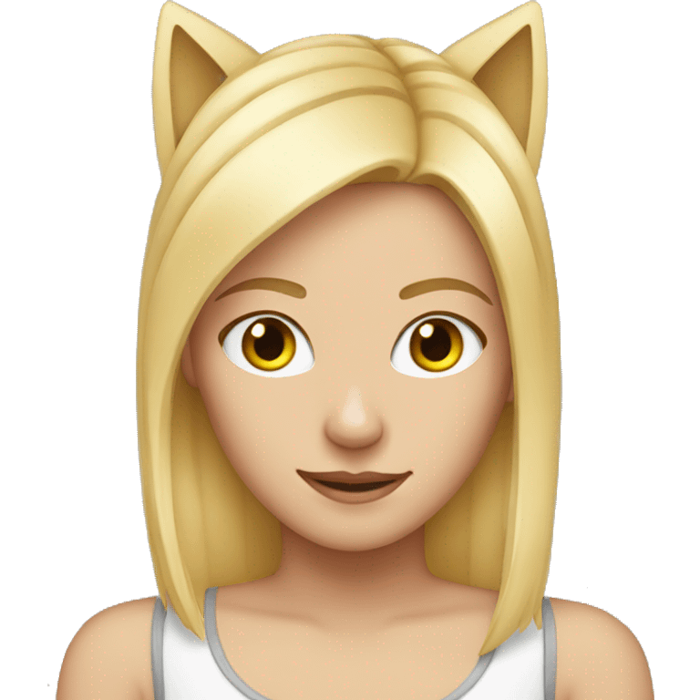 Blond girl with cat ears  emoji