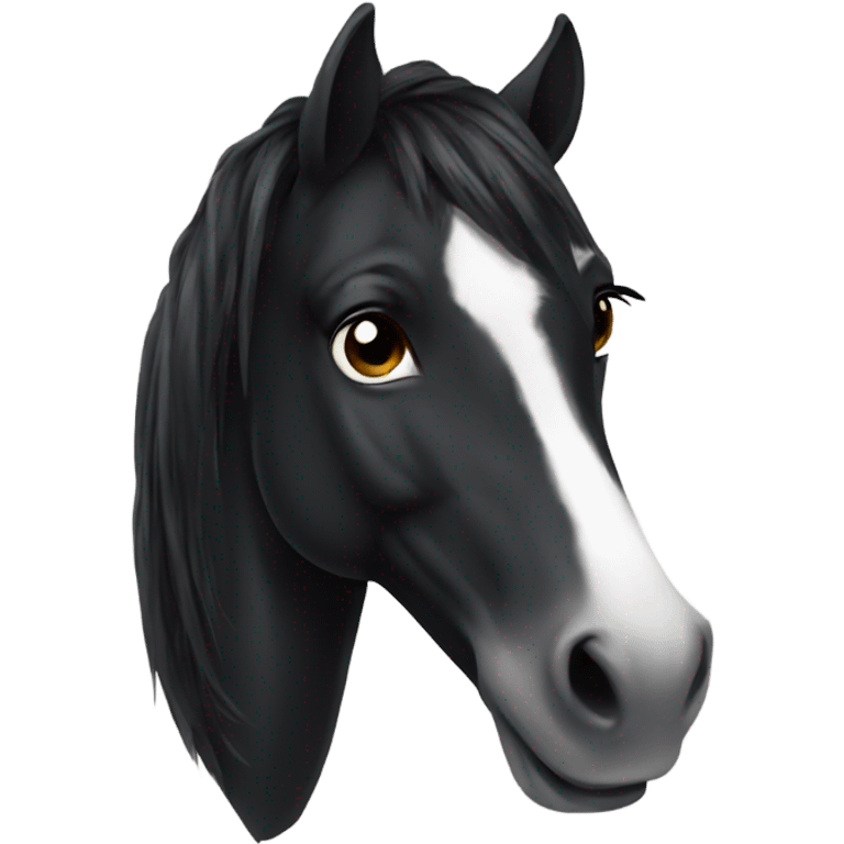 Horses black with mane emoji