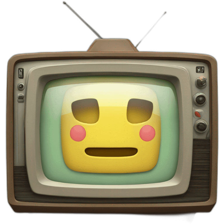 retro tv with glitch emoji