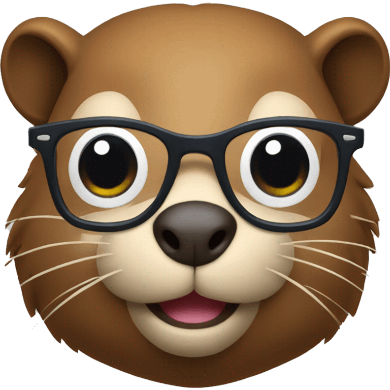 student beaver with glasses learning ai emoji