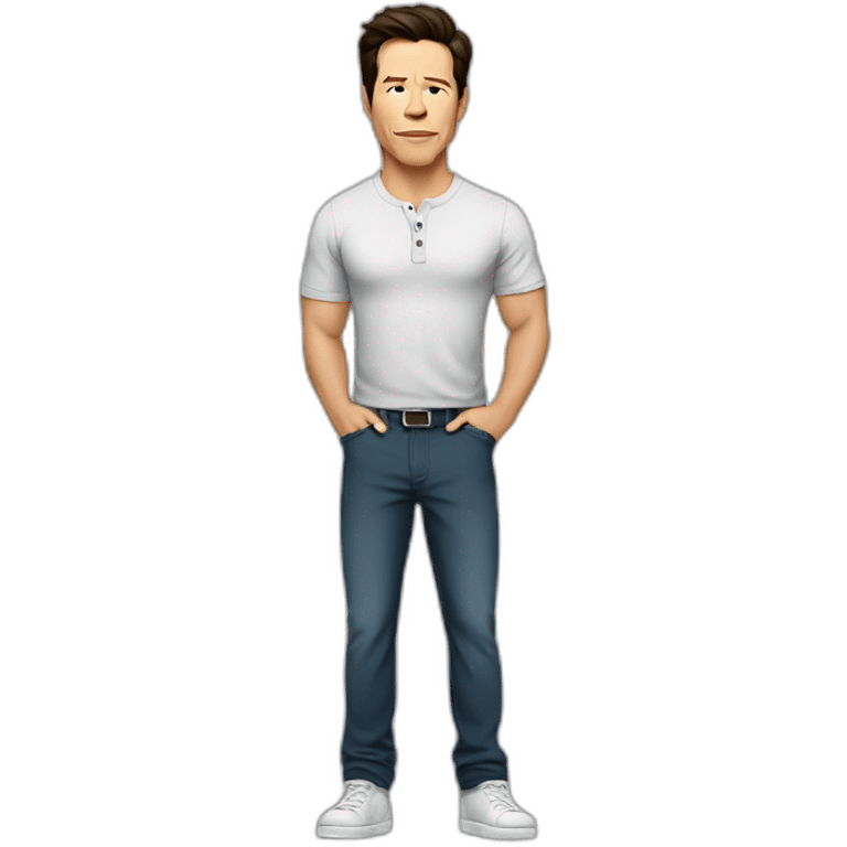 mark wahlberg cartoon wearing henley emoji