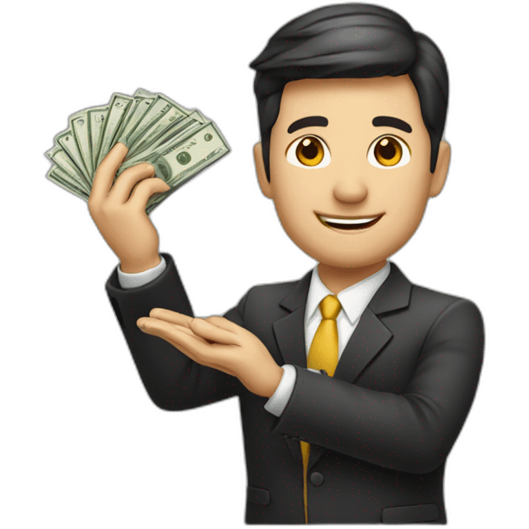 realtor with money on his hand emoji