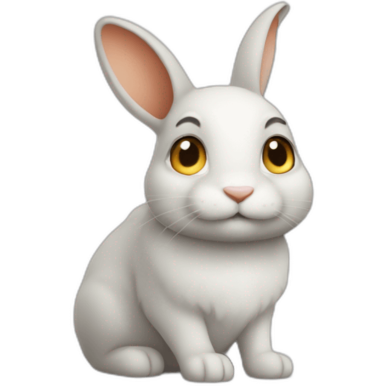 Lapin sur un chat emoji