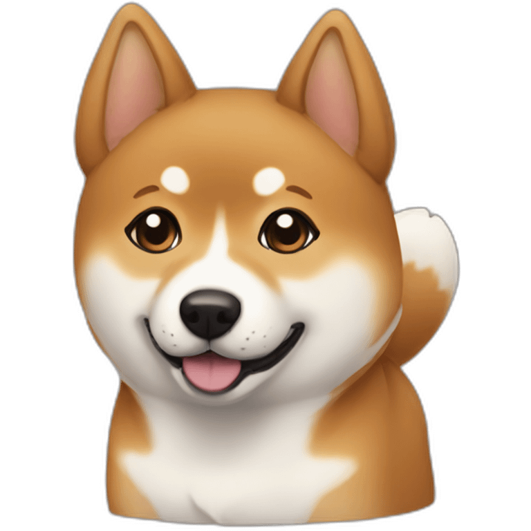 Cute Shiba-dog with a middle age woman with brown and curly hair emoji