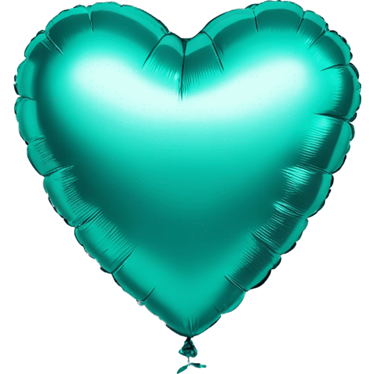 Teal foil heart balloon  emoji