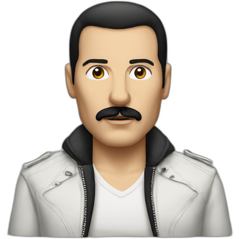 Portrait of Freddy mercury wearing casual clothes emoji