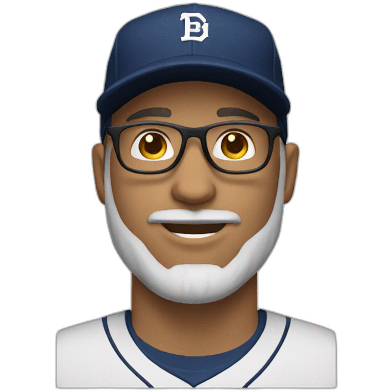 white man with glasses and beard with a baseball hat emoji