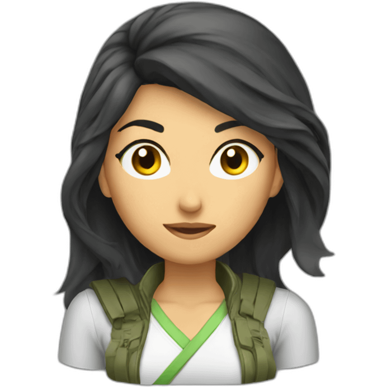 iran woman fighters open hair emoji