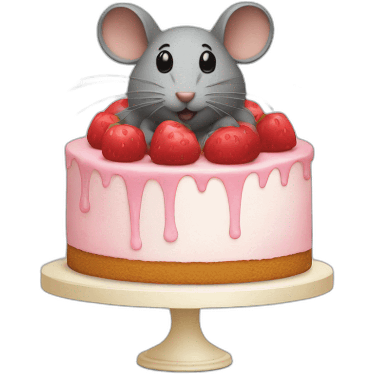 Souris sur un gateau emoji