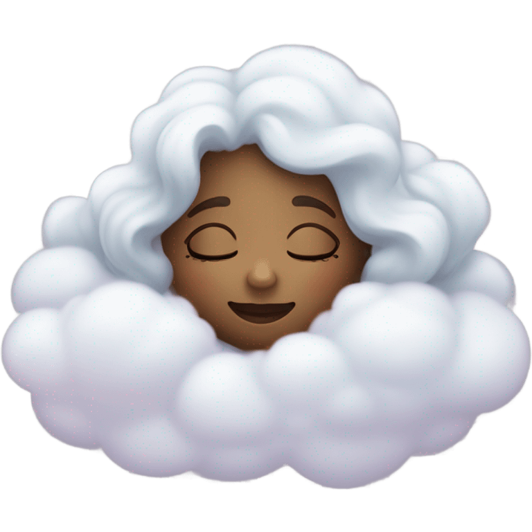 Girl dreaming on a cloud emoji