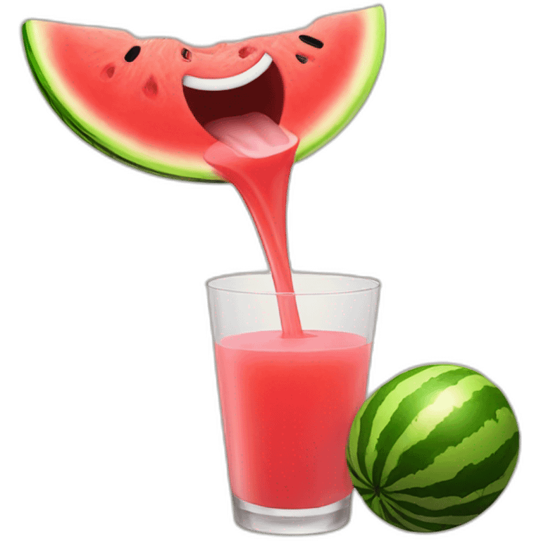 Watermelon juice pouring on tongue emoji