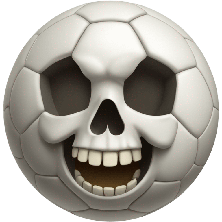 Skull playing soccer upside down emoji