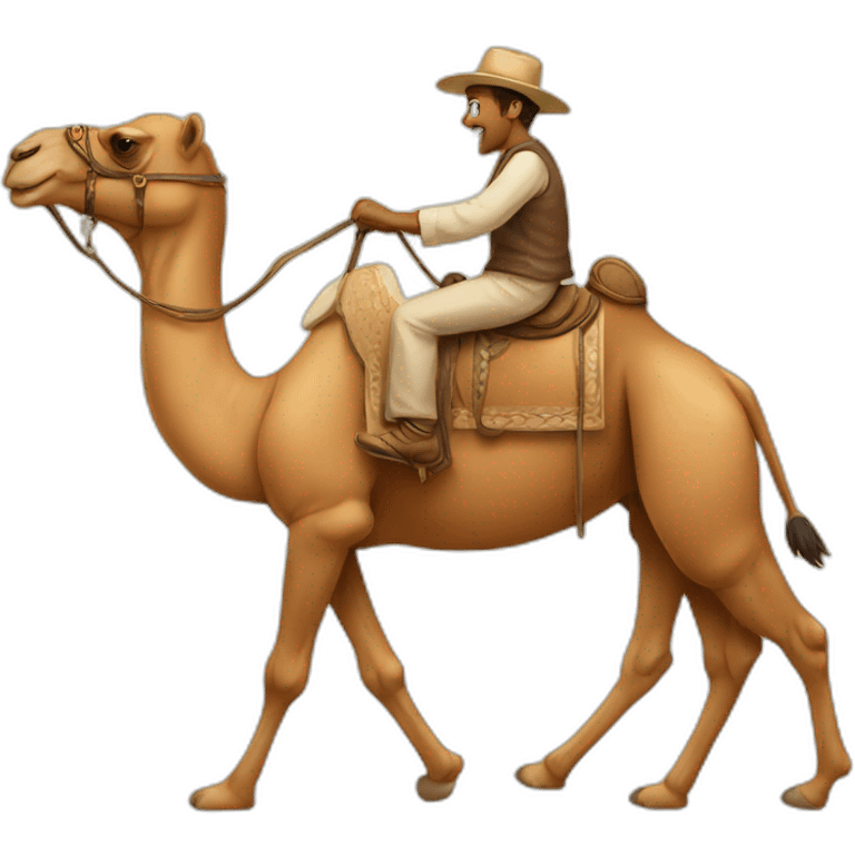 Camel riding a horse emoji