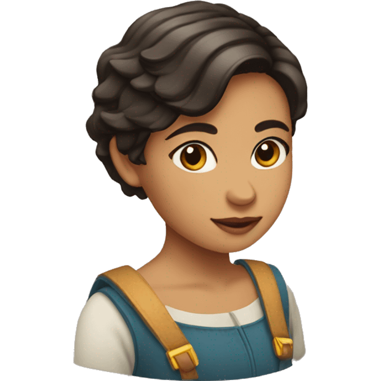 Niña morena de pelo corto emoji