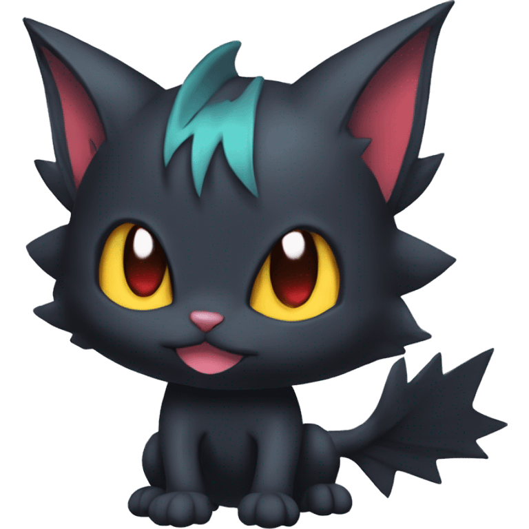 Cool Cute Edgy Black Dark Chibi Cat-Noibat-Noivern-Litten-Fakémon-hybrid emoji