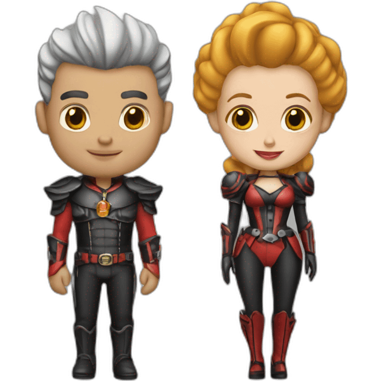 Harley queen et bar man emoji