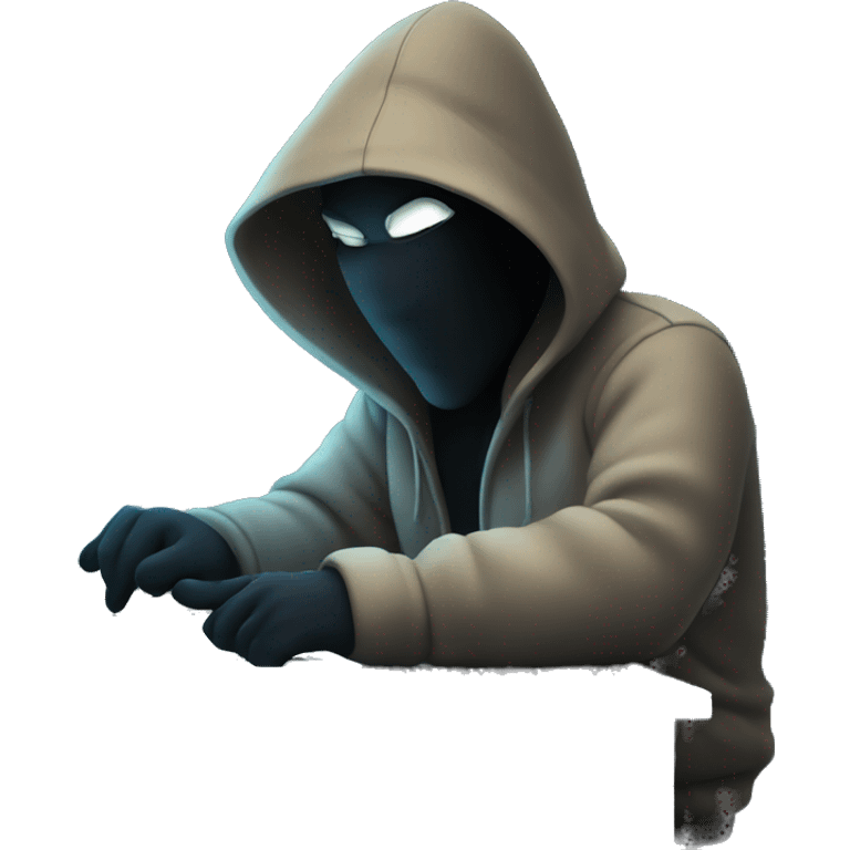 Hacker on computer at night emoji