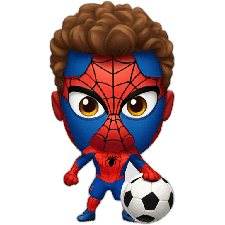 Spider-Man as a soccer player emoji