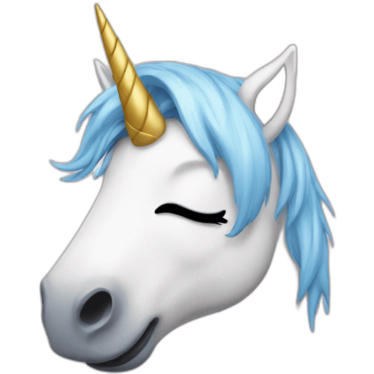 Unicorn crying emoji