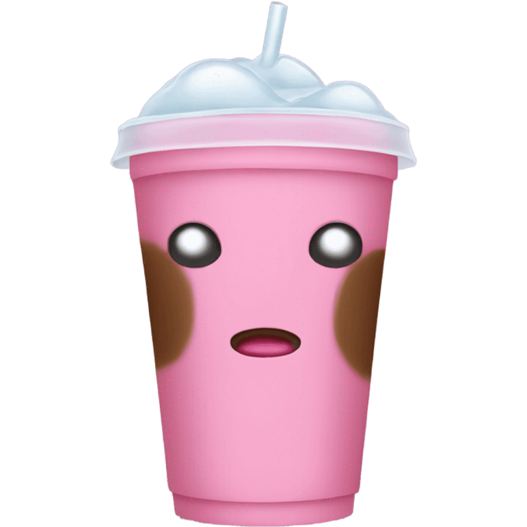 Iced pink coffe emoji