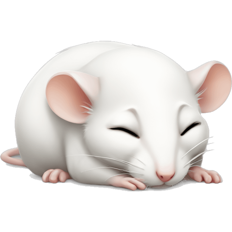 cute white rat sleeping emoji