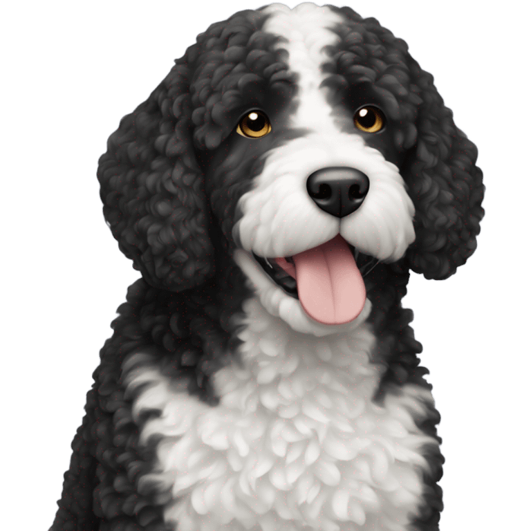 A black and white Spanish water dog  emoji