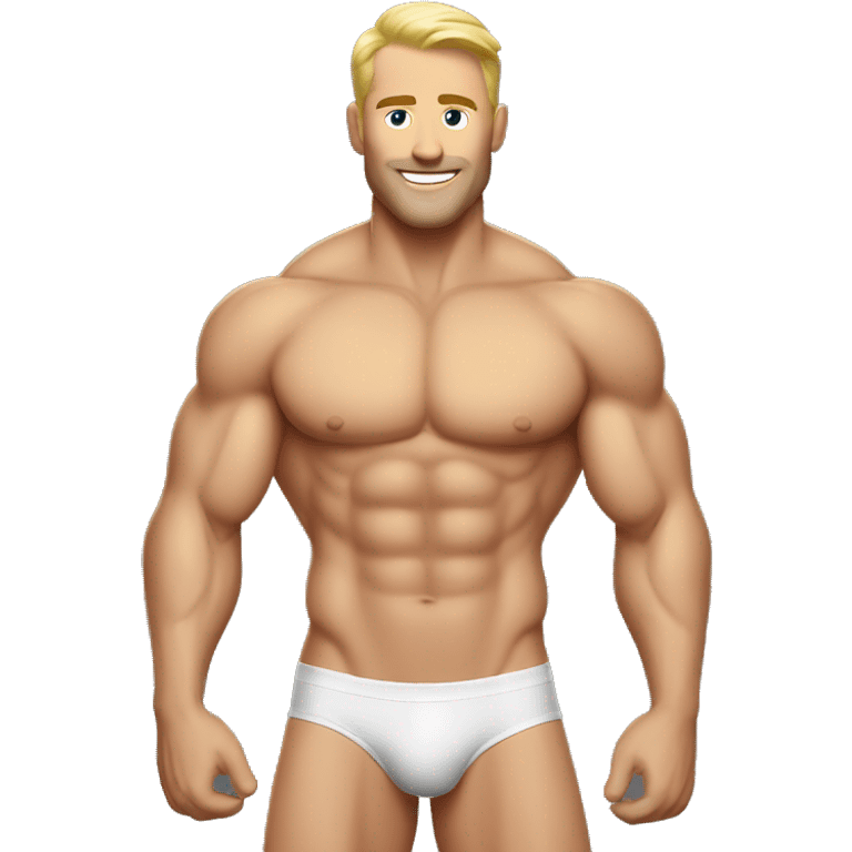 Muscular Caucasian gay man bikini emoji