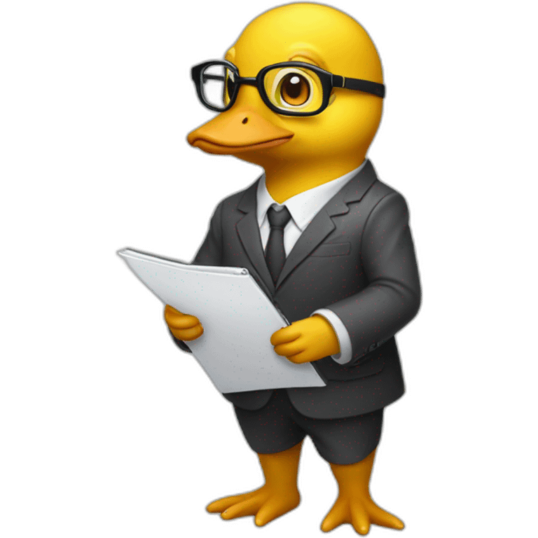 Psyduck therapist blazer glasses with clipboard on the hands emoji