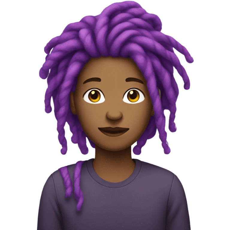 Nonbinary person with purple locs emoji