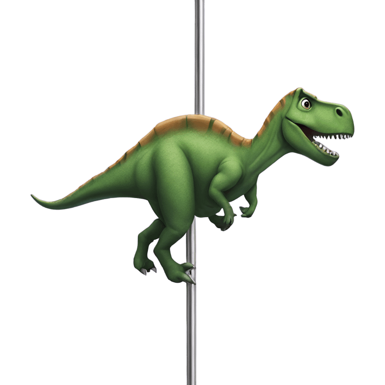 Dinosaur pole dancing emoji