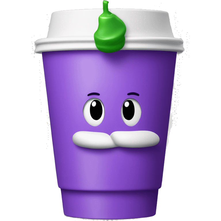 luigi drinking a purple drink out of a styrofoam cup emoji