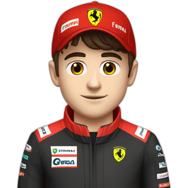 Charles Leclerc with ferrari cap formula 1 emoji