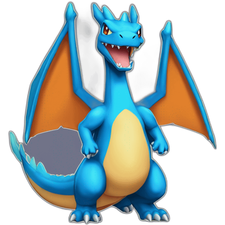 charizard-adult-wing-blue-tall-front-stand-up-fire emoji