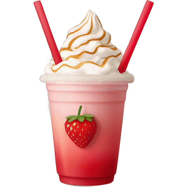 Starbucks strawberry and crème frappe emoji