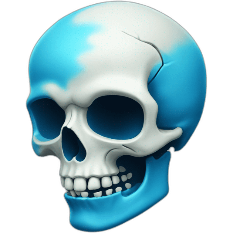 blue framed skull emoji