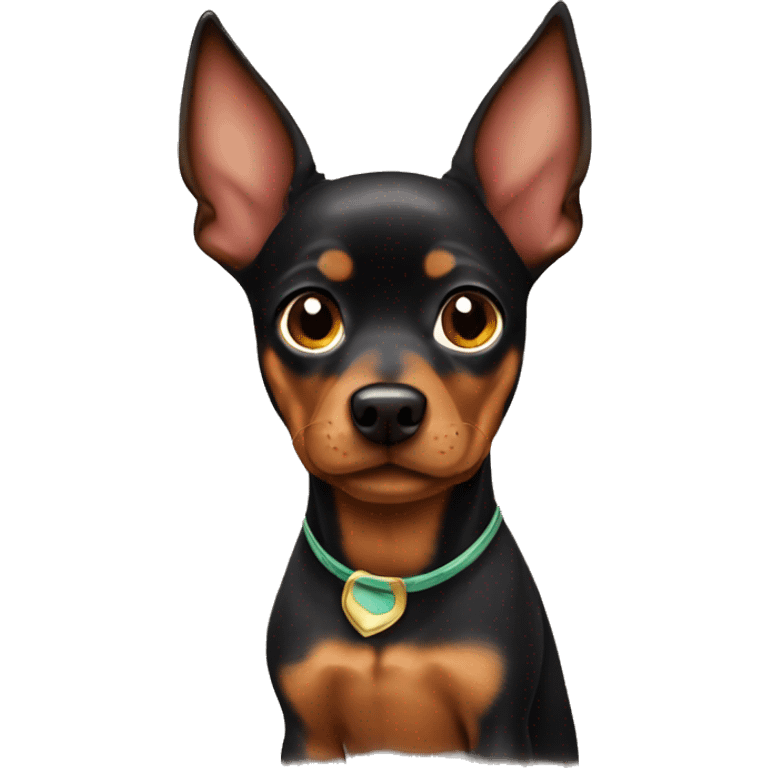 black brindle tan pinscher big ears costume emoji