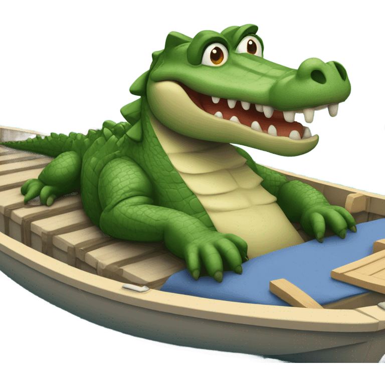 Crocodile on a boat emoji