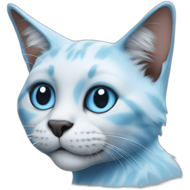 realistic blue smurf cat emoji