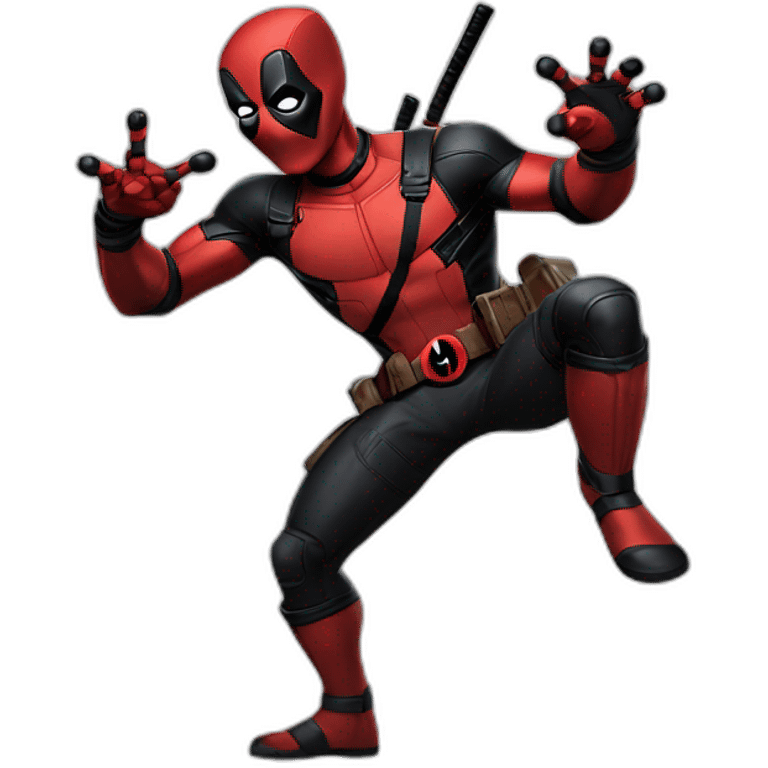 Dead pool standing pose with one hand up, marvel emoji