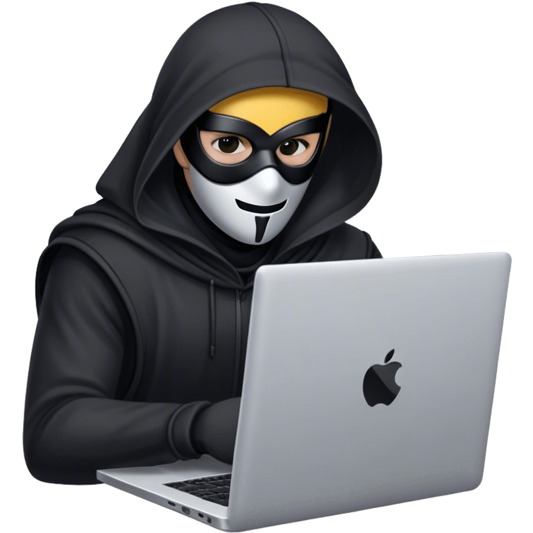 masked man on a laptop emoji