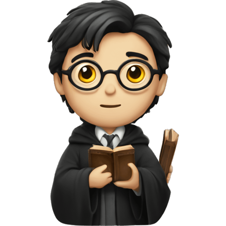 harry potter with book emoji