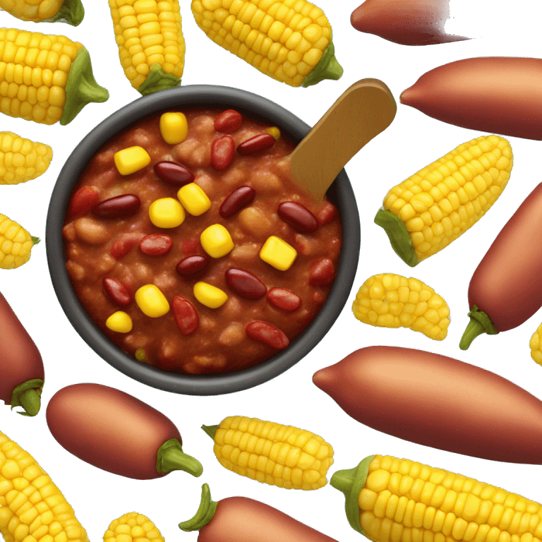 Chilli con carne with corn pieces and kidney beans emoji